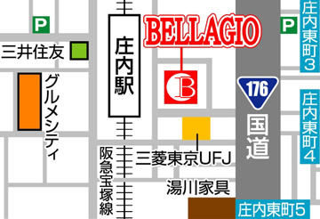 ベラジオ庄内店の地図